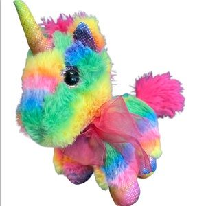 Multicolor Rainbow International Unicorn Plush Stuffed Animal Toy 8"